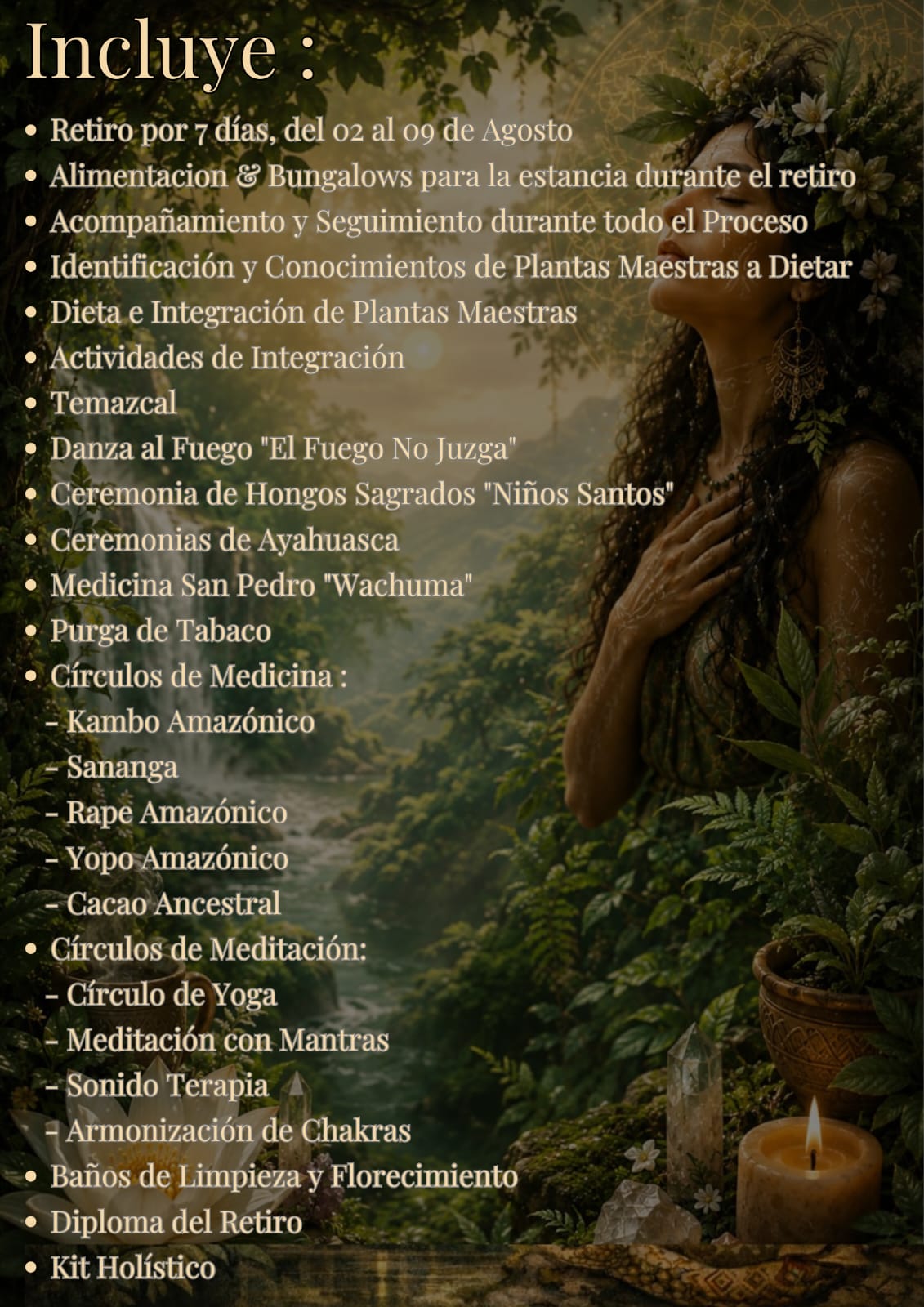 Retiro de Sanación, Medicina y Dieta de Plantas Maestras